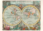 Plakat mapa świata XVII wiek J. Seller kartografia