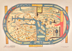 Plakat Mappa Mundi średniowieczna mapa świata