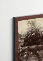 Plakat oprawiony w drewnianą brązową ramkę Vintage Italia: Eugène Atget Ogród Luksemburski w Paryżu vintage