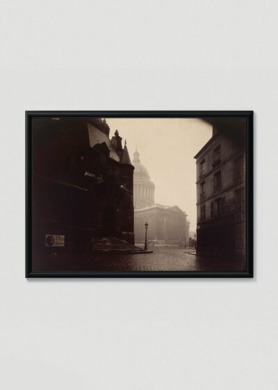 Plakat w drewnianej czarnej ramce: Paryż Panthéon 1924 E. Atget fotografia vintage