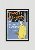 Plakat w drewnianej czarnej ramce: Vignettes of Manhattan (1895)