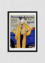 Plakat w drewnianej czarnej ramce: Automobile calendar for 1906