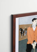 Plakat oprawiony w drewnianą brązową ramkę Vintage Italia: Golfista (1898)