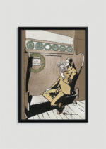 Plakat w drewnianej czarnej ramce: Mężczyzna czytający książkę (ok. 1890-1907)