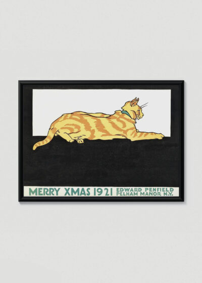 Plakat w drewnianej czarnej ramce: Merry Xmas (1921) świąteczny vintage