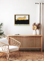 Aranżacja wnętrza, na ścianie wisi plakat w ramce: Merry Xmas (1921) świąteczny vintage