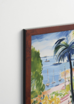 Plakat oprawiony w drewnianą brązową ramkę Vintage Italia: Zejście na plażę nr 1