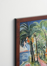 Plakat oprawiony w drewnianą brązową ramkę Vintage Italia: Zejście na plażę nr 2