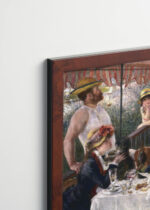 Plakat oprawiony w drewnianą brązową ramkę Vintage Italia: Śniadanie wioślarzy Pierre-Auguste Renoir 1881