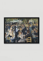 Plakat w drewnianej czarnej ramce: Bal du moulin de la Galette Pierre-Auguste Renoir