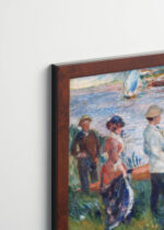 Plakat oprawiony w drewnianą brązową ramkę Vintage Italia: Renoir Wioślarze w Chatou 1879 impresjonizm