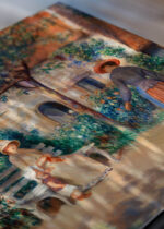 Zbliżenie na detale plakatu: Renoir W Bretanii 1886 En Bretagne kobiety w ogrodzie