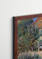 Plakat oprawiony w drewnianą brązową ramkę Vintage Italia: Renoir W Bretanii 1886 En Bretagne kobiety w ogrodzie