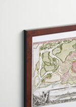 Plakat oprawiony w drewnianą brązową ramkę Vintage Italia: historyczna mapa Wiednia XVII/XVIII wiek