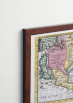 Plakat oprawiony w drewnianą brązową ramkę Vintage Italia: historyczna mapa Ameryki XVII wiek vintage