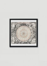 Plakat w drewnianej czarnej ramce: XVII-wieczna mapa kompasu morskiego róża wiatrów vintage