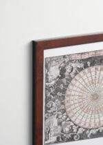 Plakat oprawiony w drewnianą brązową ramkę Vintage Italia: XVII-wieczna mapa kompasu morskiego róża wiatrów vintage