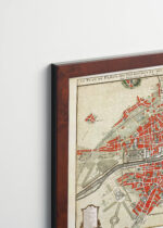 Plakat oprawiony w drewnianą brązową ramkę Vintage Italia: historyczna mapa Paryża XVII wiek Guillaume de L'Isle