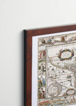 Plakat oprawiony w drewnianą brązową ramkę Vintage Italia: mapa świata XVII wiek Nova Totius Terrarum Orbis