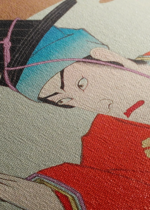 japoński aktor kabuki w kimonie Toyohara Kunichika ukiyo-e obraz na płótnie