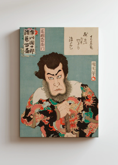 aktor orientalny drzeworyt Toyohara Kunichika ukiyo-e obraz na płótnie