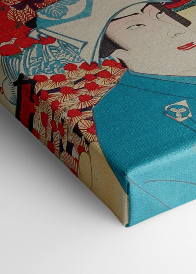 japoński vintage aktor kabuki Toyohara Kunichika ukiyo-e obraz na płótnie