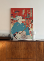 japoński vintage aktor kabuki Toyohara Kunichika ukiyo-e obraz na płótnie
