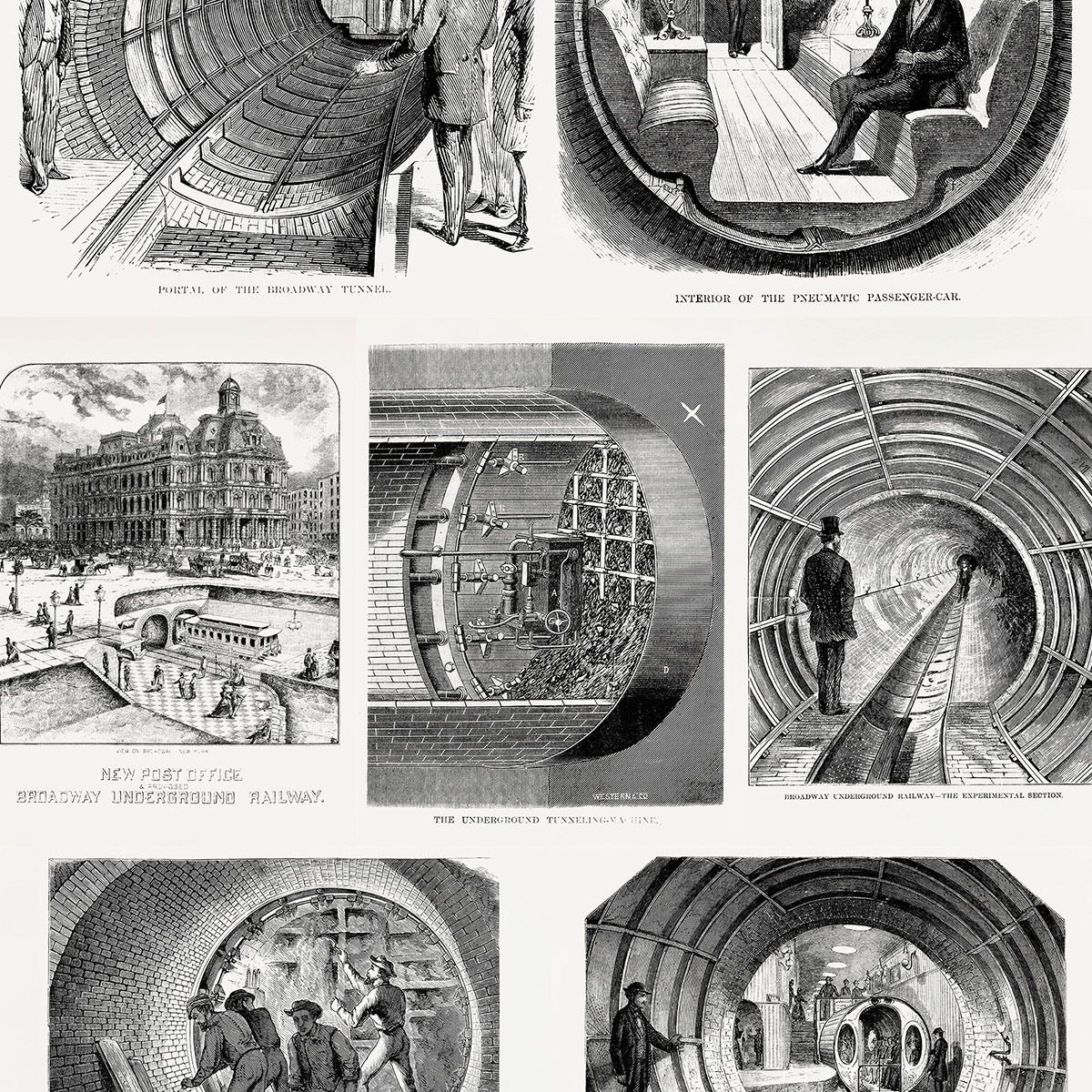 Plakaty Broadway Underground Railway (1872): Metro w Nowym Jorku - The New York Parcel Dispatch Company