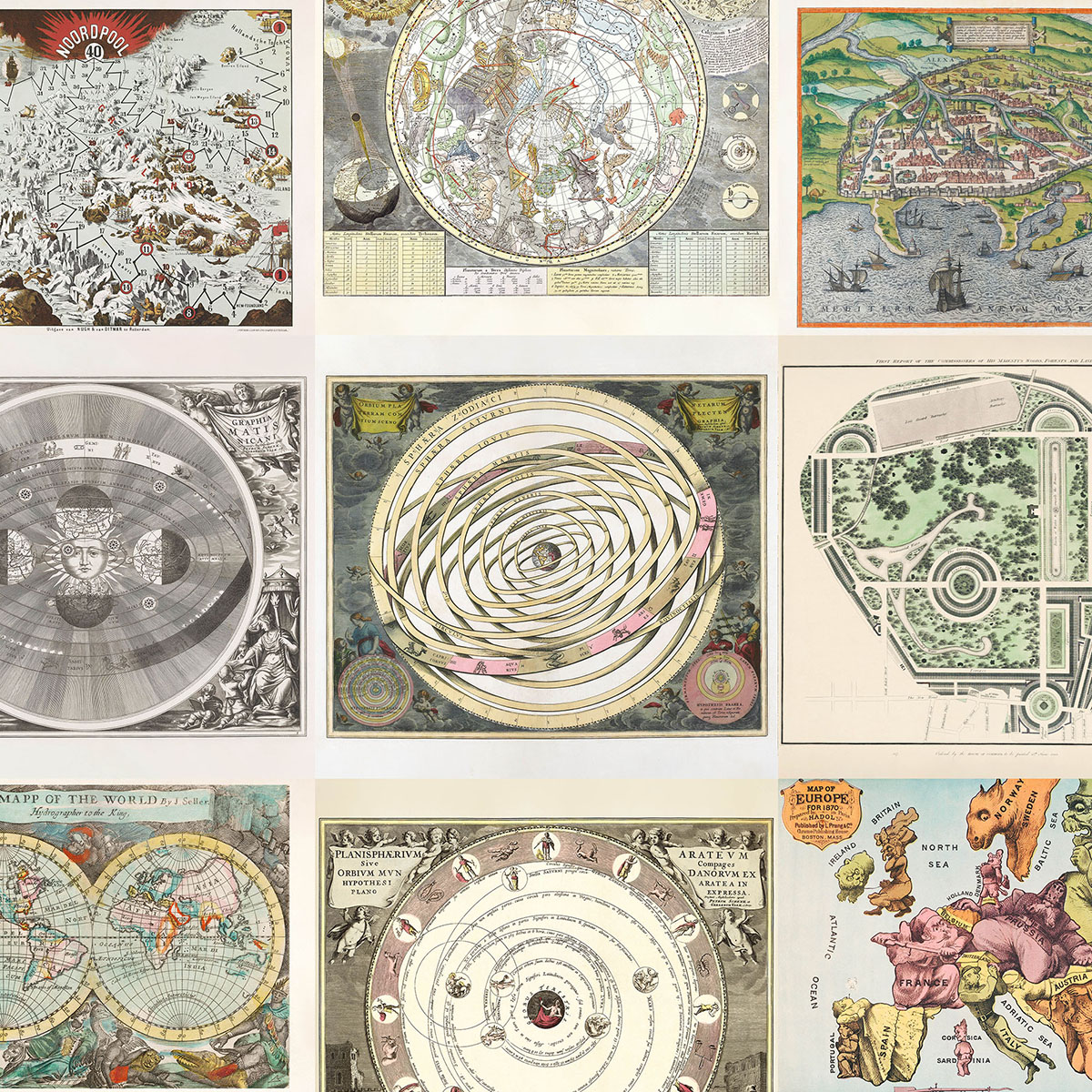 Stare Mapy - Reprodukcje antycznych map świata i miast: plakaty i płótna